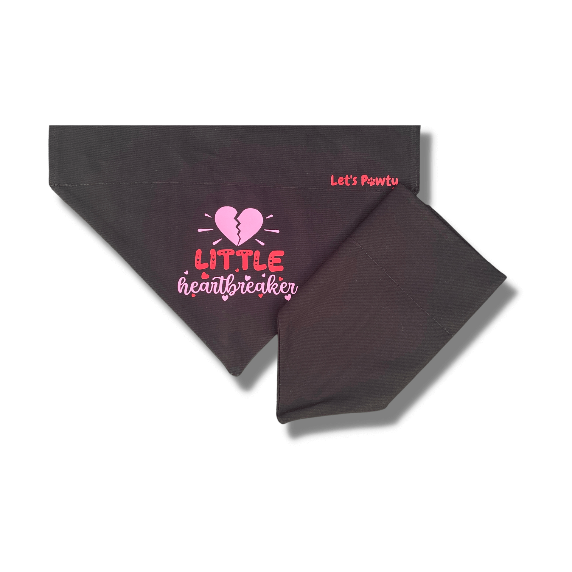 Valentine themed reversible dog bandana, let's pawty