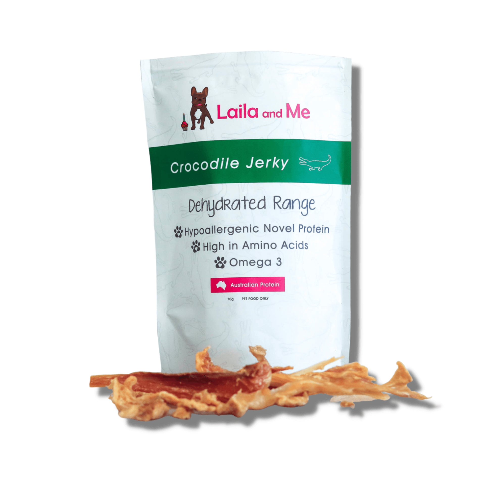 Crocodile dog treats, single protein, let's pawty