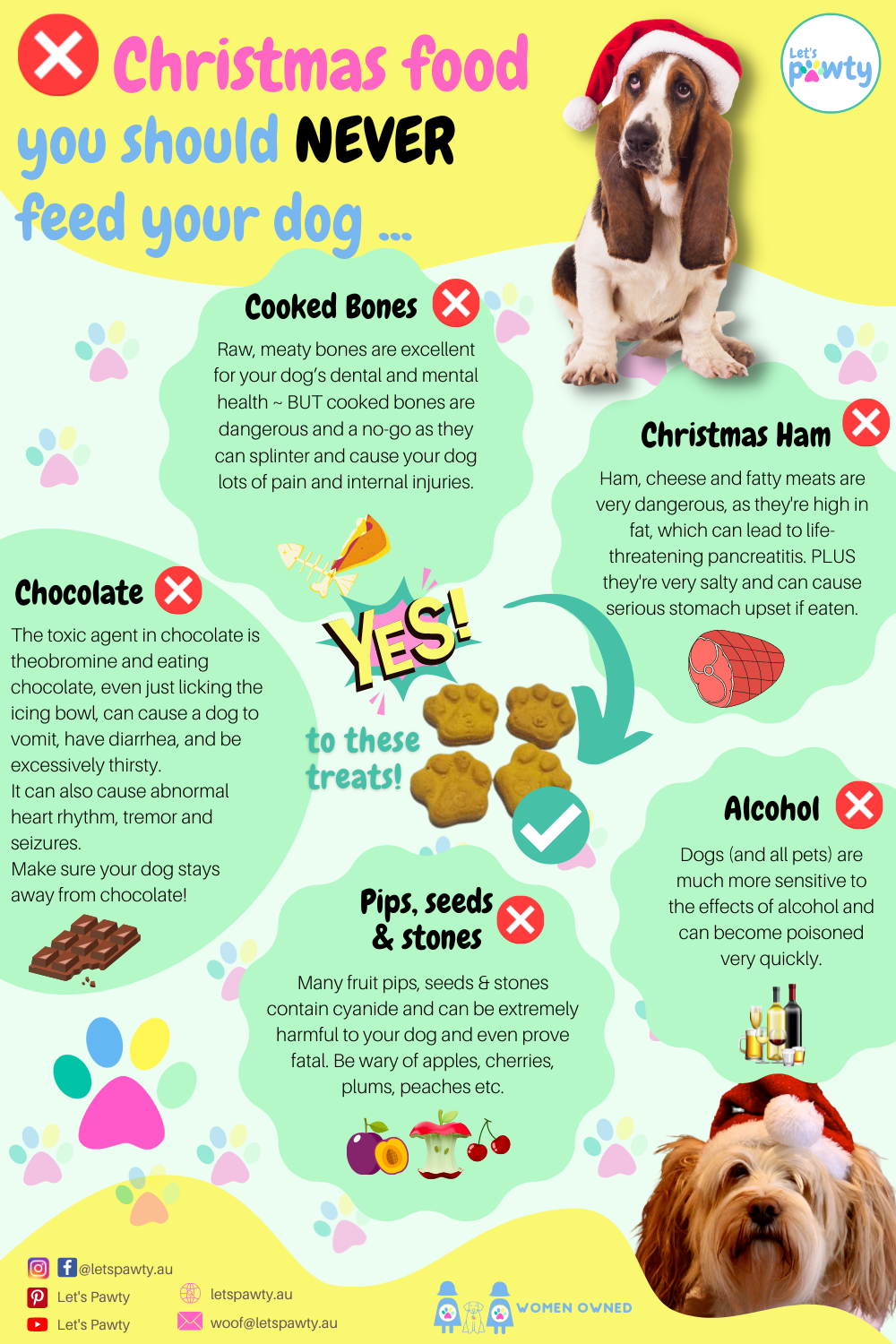 Downloadable Printable Christmas food you should never feed your