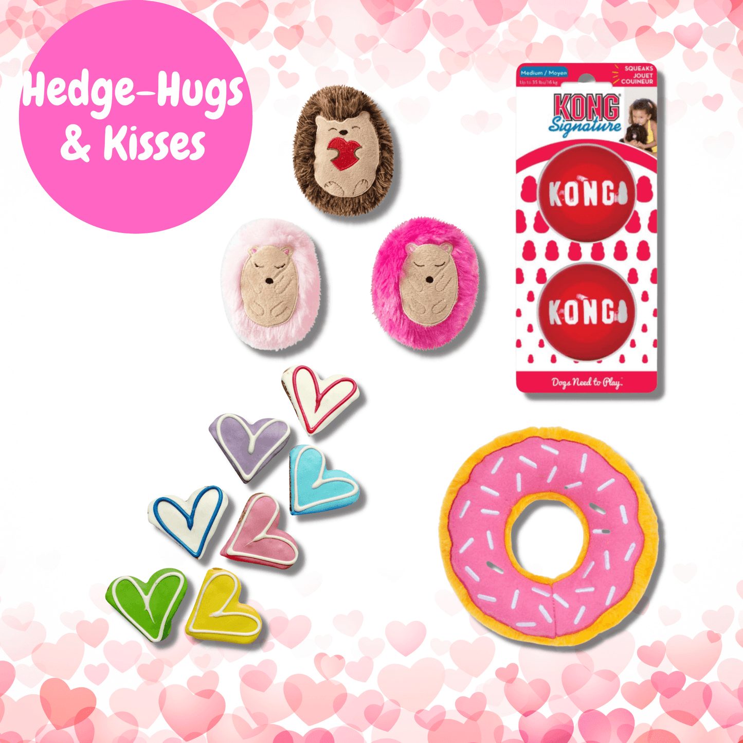 Hedge-Hug Kisses Valentine ~ Personalised Dog Gift Box