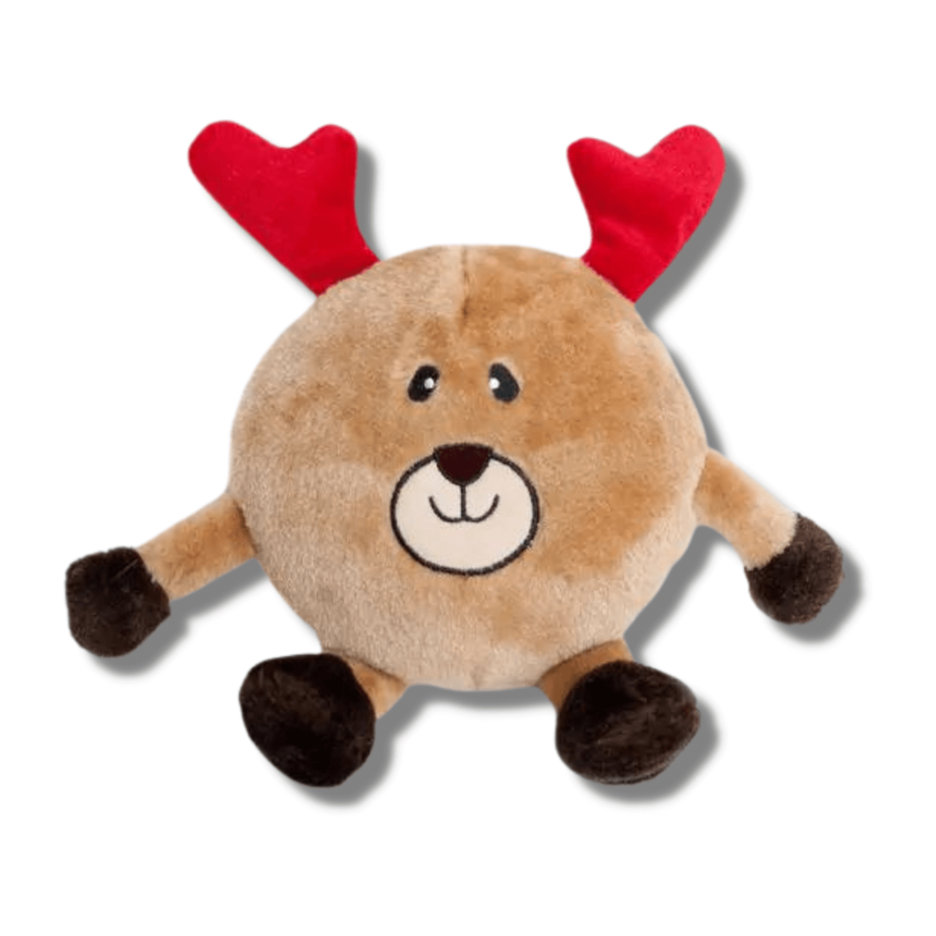 Christmas themed plush dog toy, let's pawty