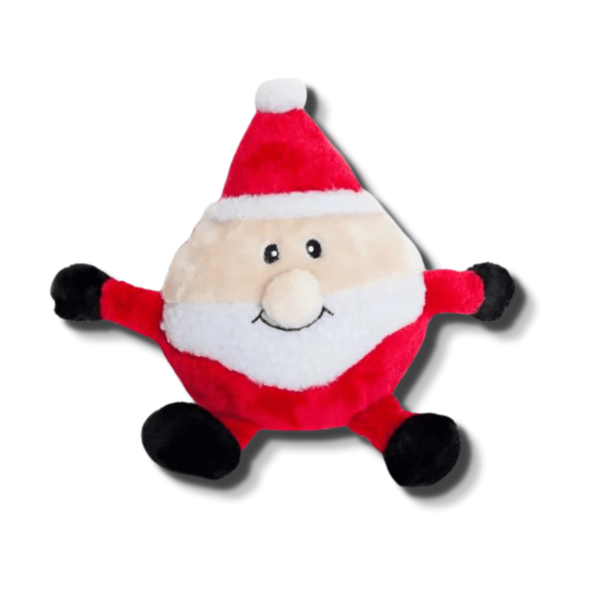 Christmas themed Santa plush dog toy,