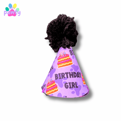 let's pawty birthday girl dog party hat