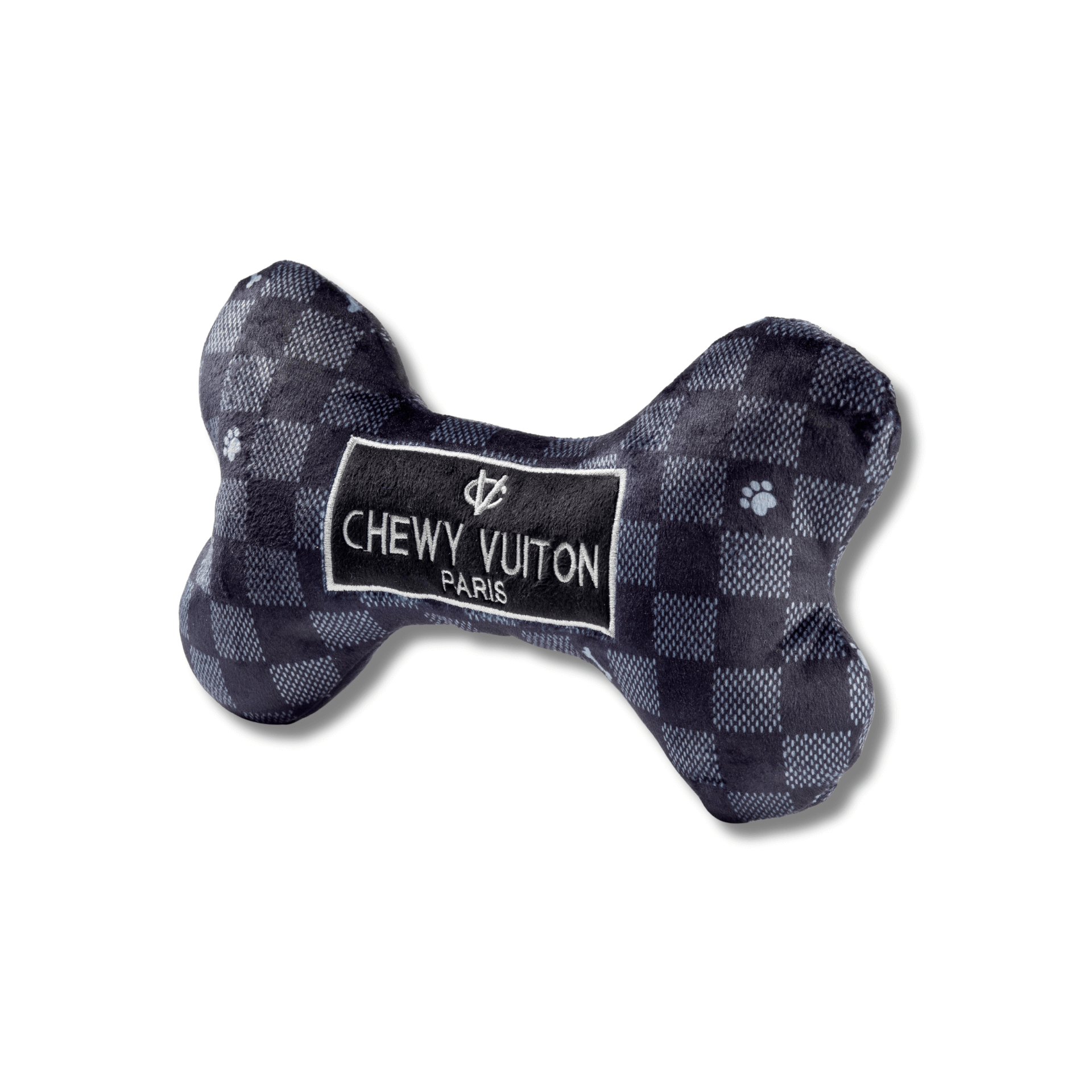 Chewy checkered black dog toy