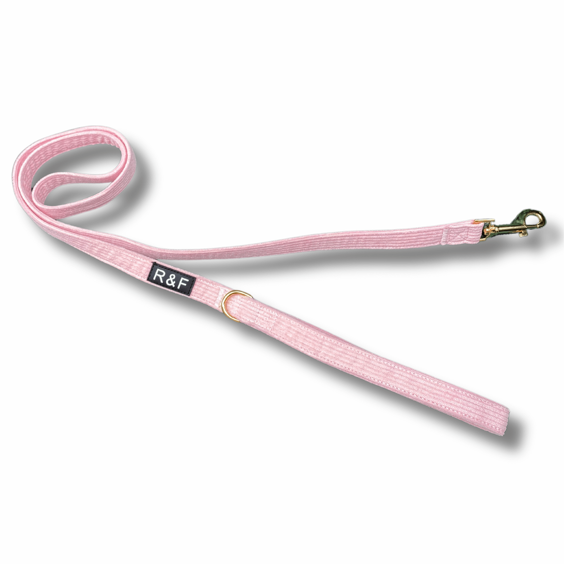 Pink dog harness, leash and poo bag holder set