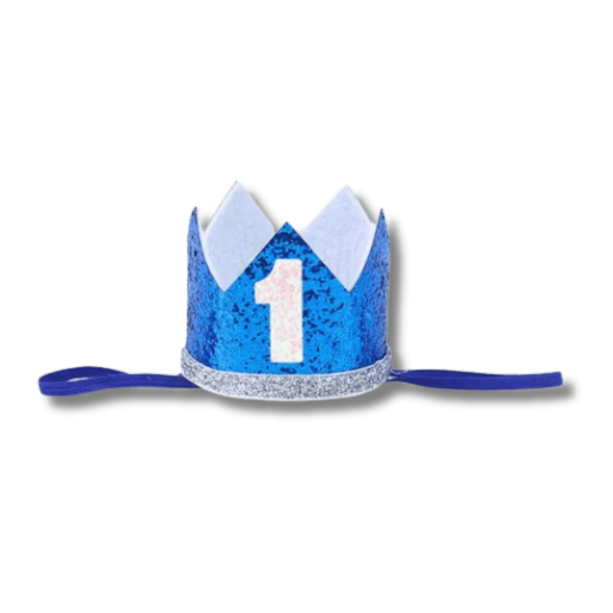 dog birthday hat glitter blue