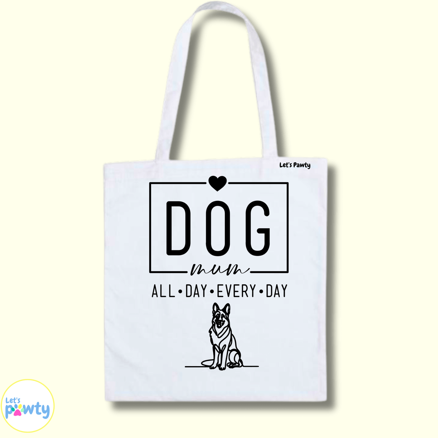 German shepherd dog mum tote bag