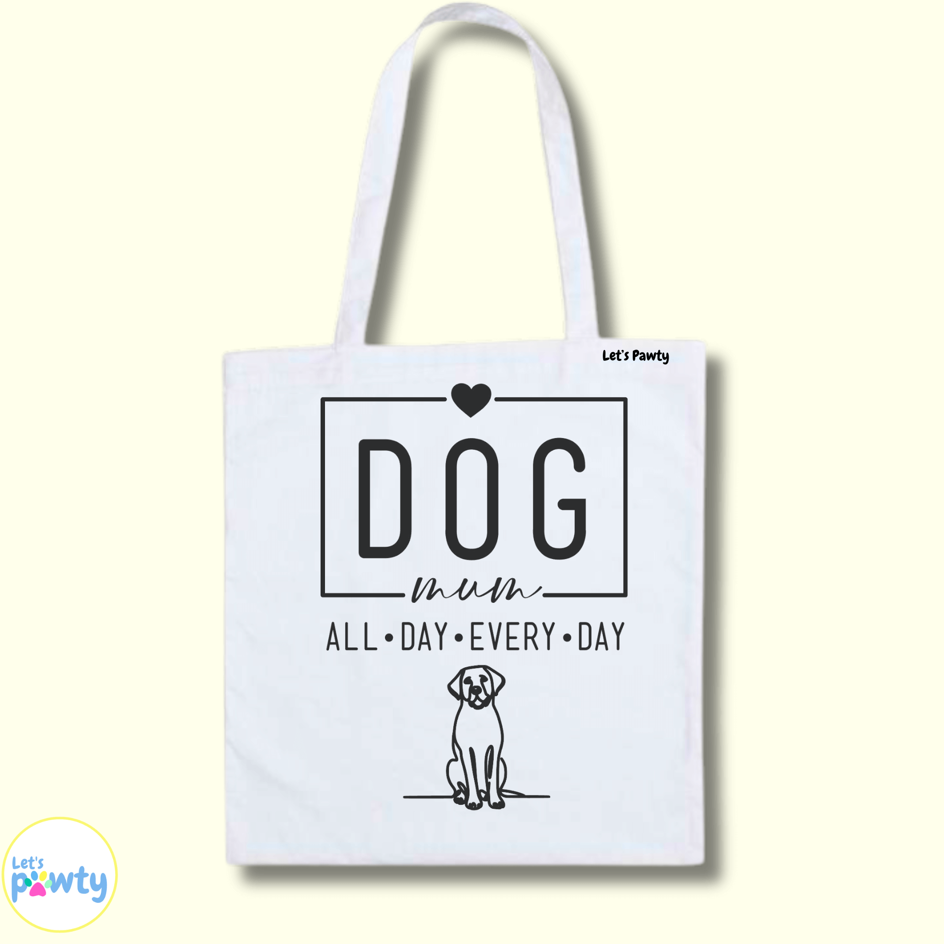 Dog mum tote bag calico