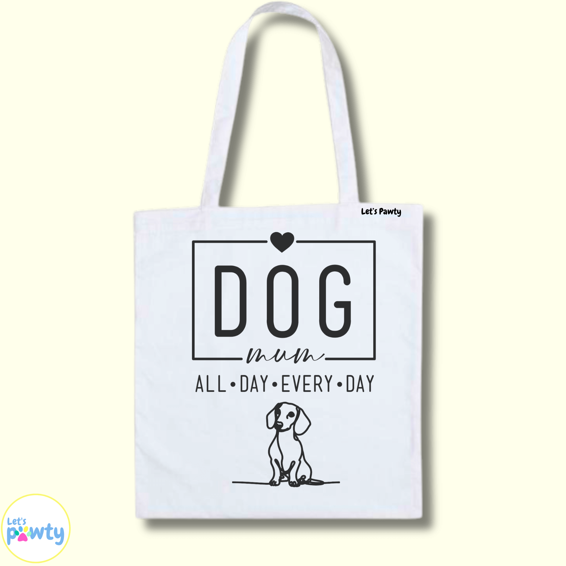 Dog mum tote bag calico