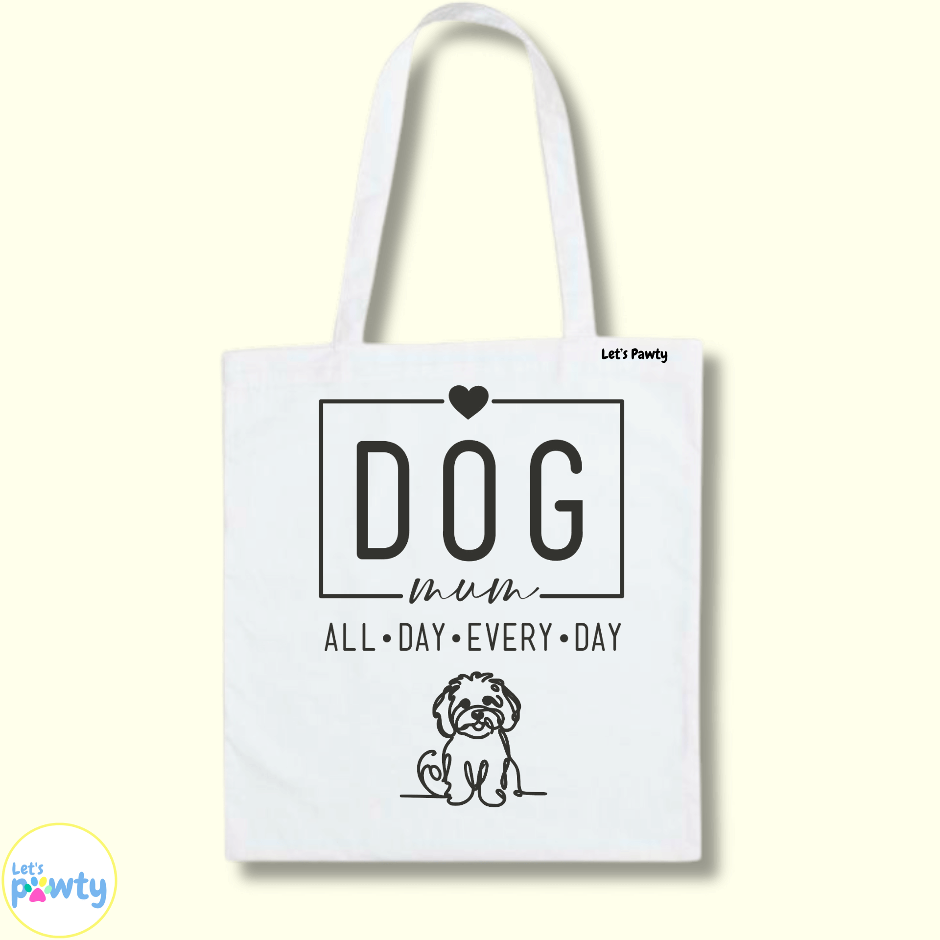 Dog mum tote bag calico