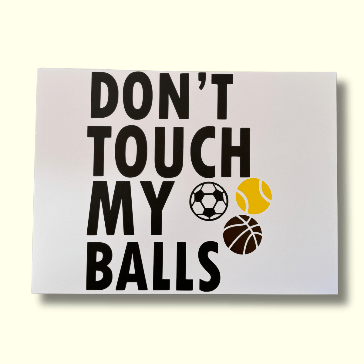 Hamper Style Gift Box - Matte White - Don't Touch My Balls Keepsake Box