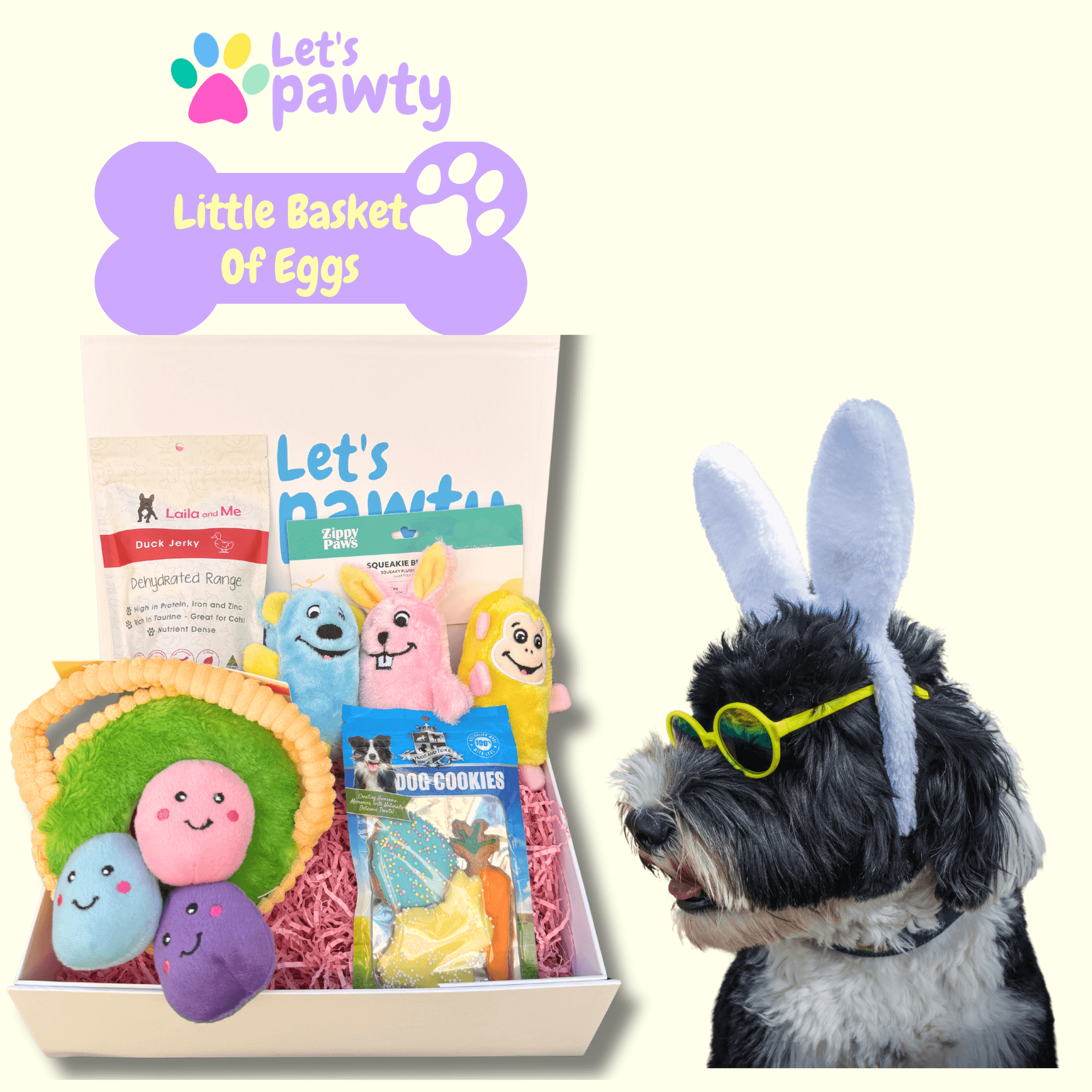 Easter themed dog gift box personalised