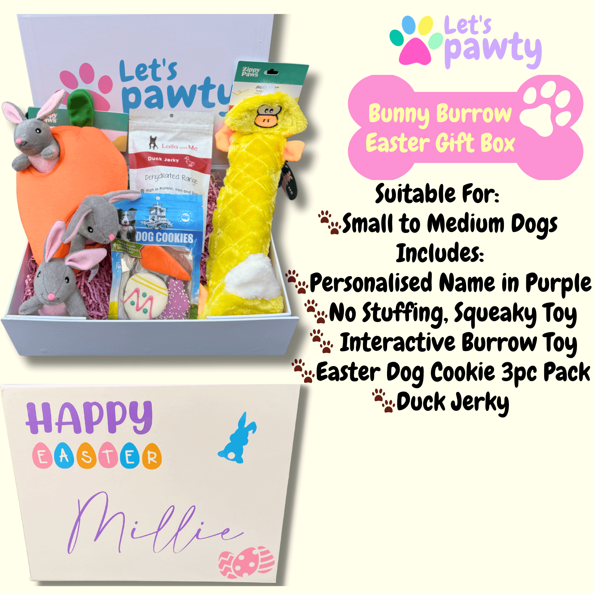 Easter themed dog gift box