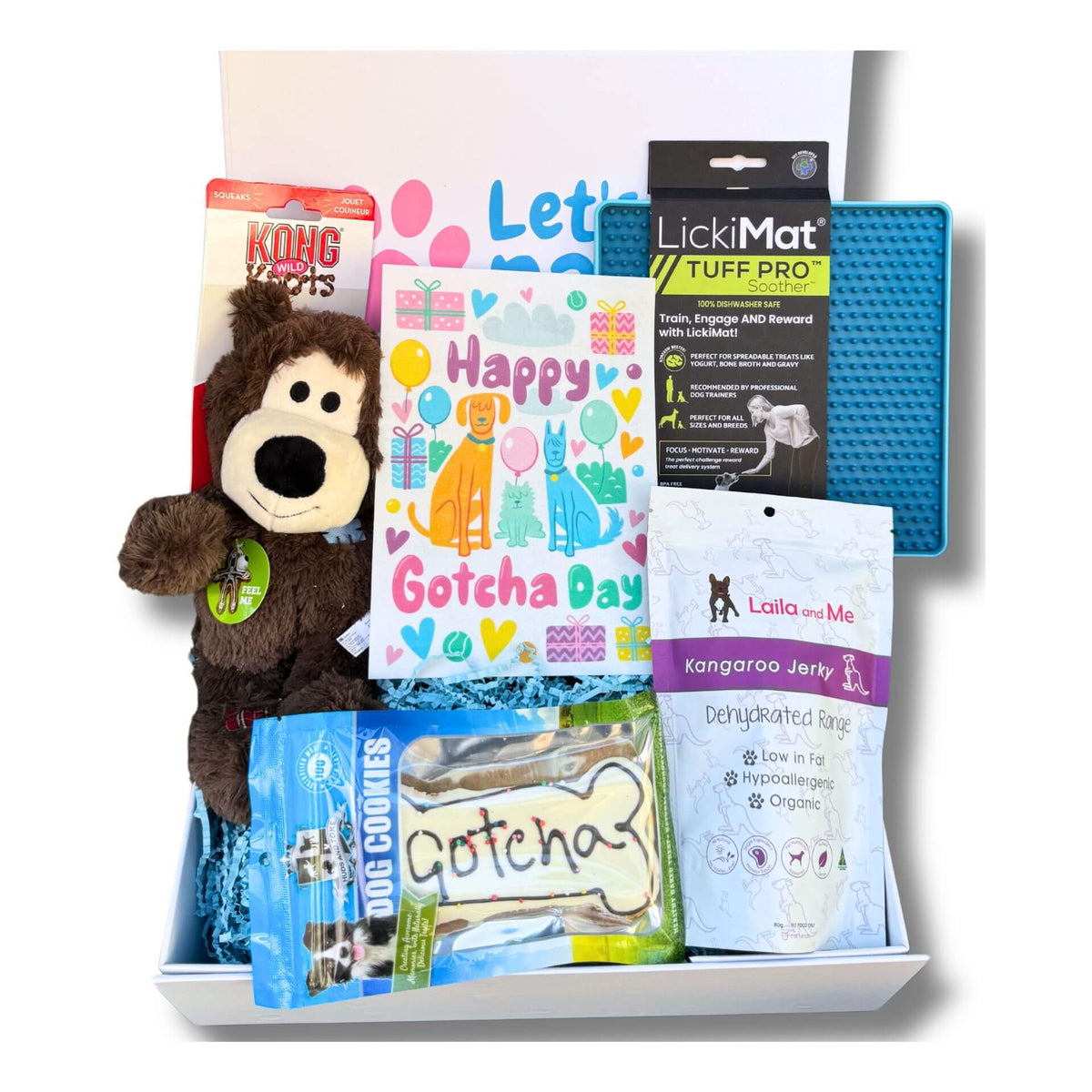 Happy Gotcha Day Personalised Dog Gift Box - Blue