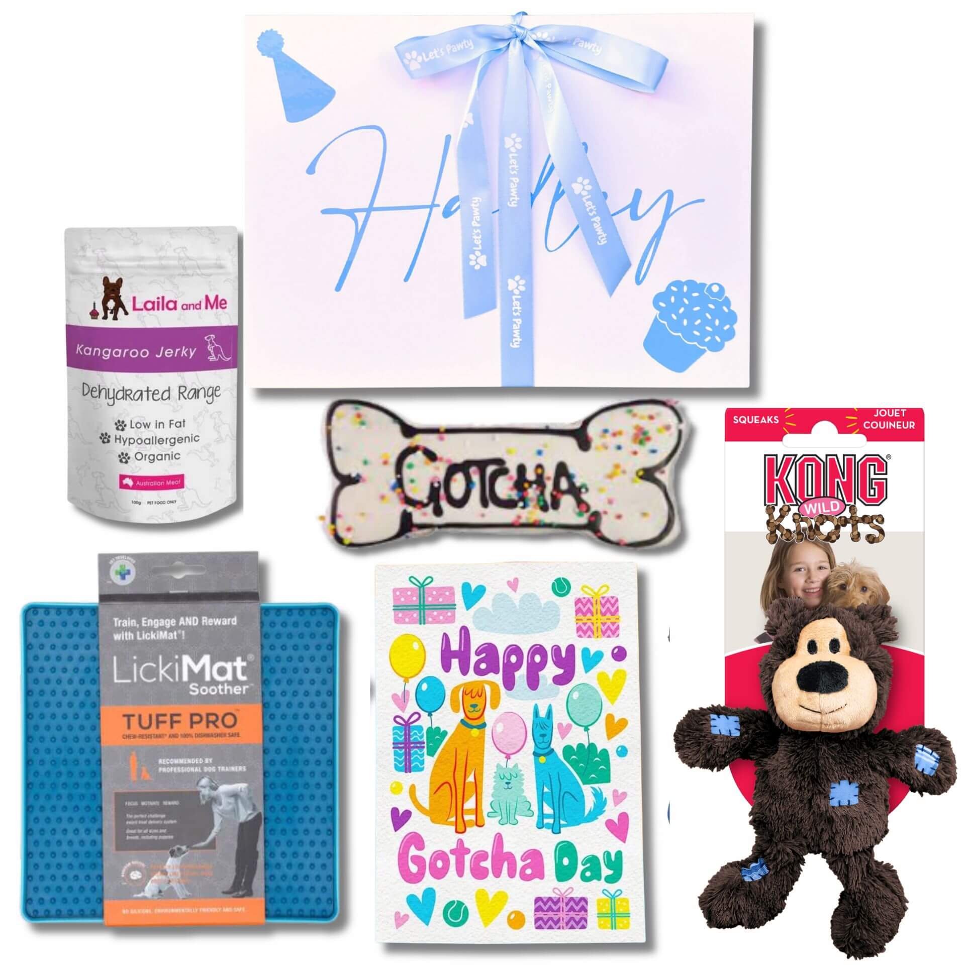 Happy Gotcha Day Personalised Dog Gift Box - Blue