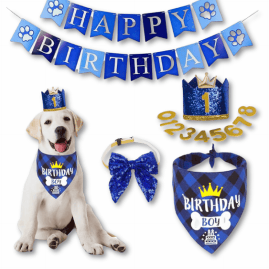 happy birthday dog party decoration set, let's pawty 