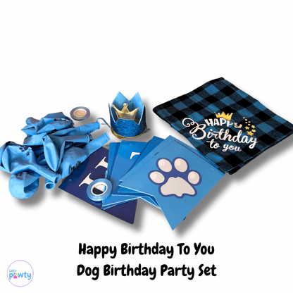 Happy birthday dog party set kit
