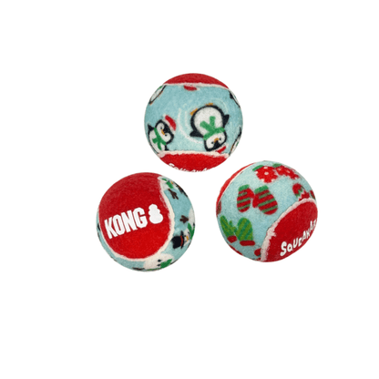 Christmas themed tennis ball let's pawty 