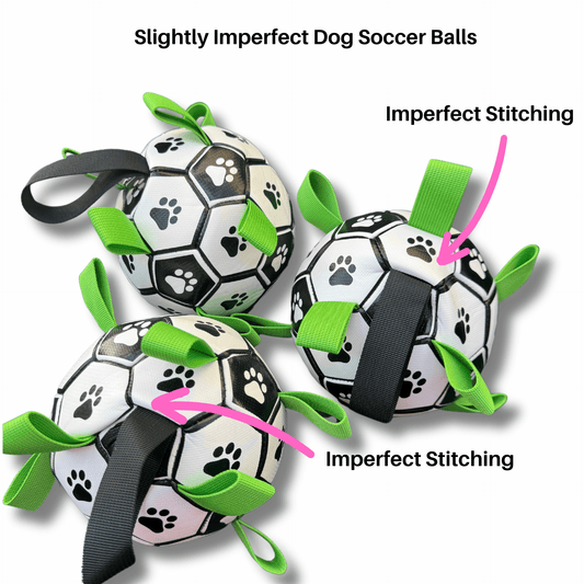 dog soccer ball, imperfect