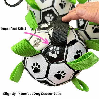 dog soccer ball, imperfect