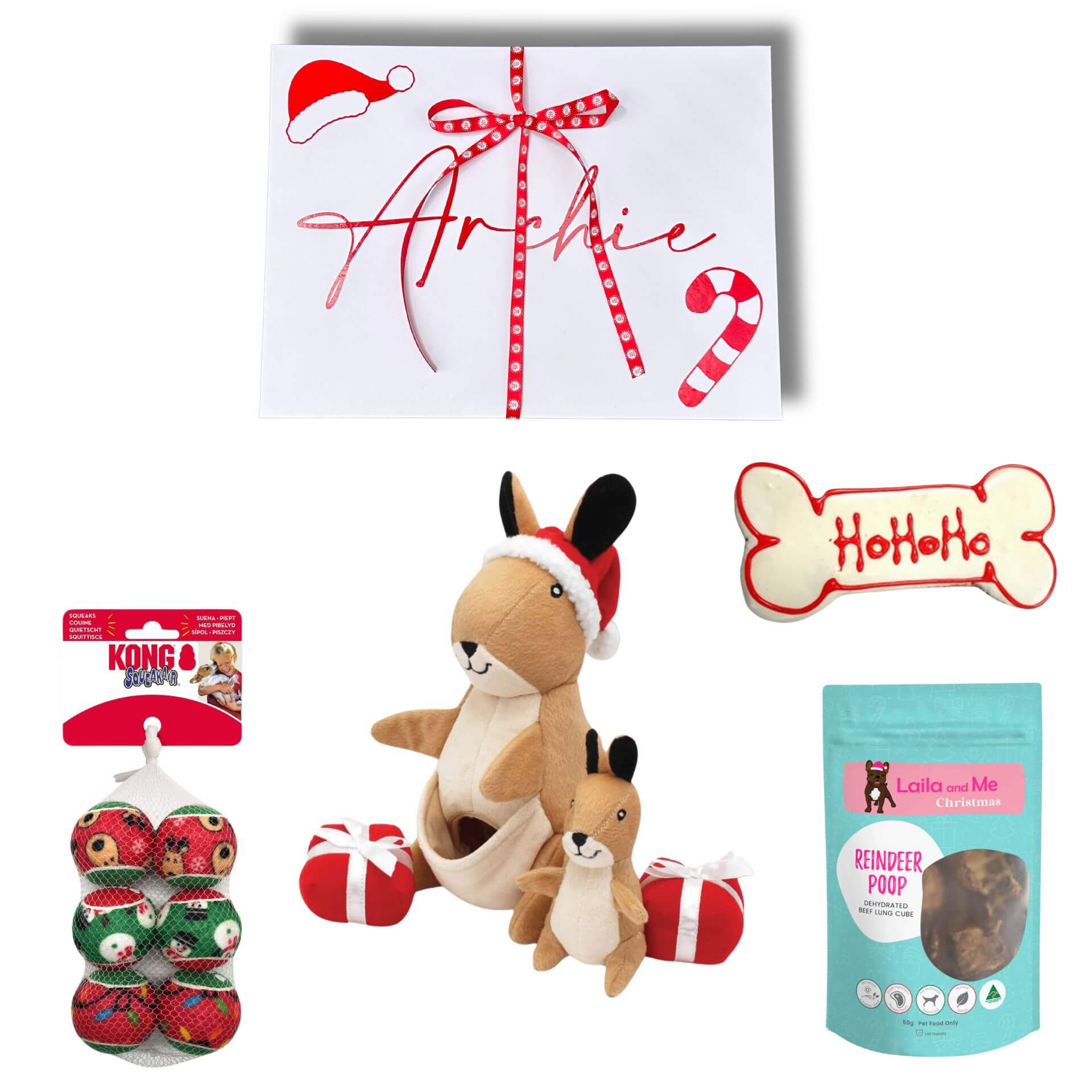 Personalised Christmas gift box, dog toys, dog treats, dog cookie, let's pawty 