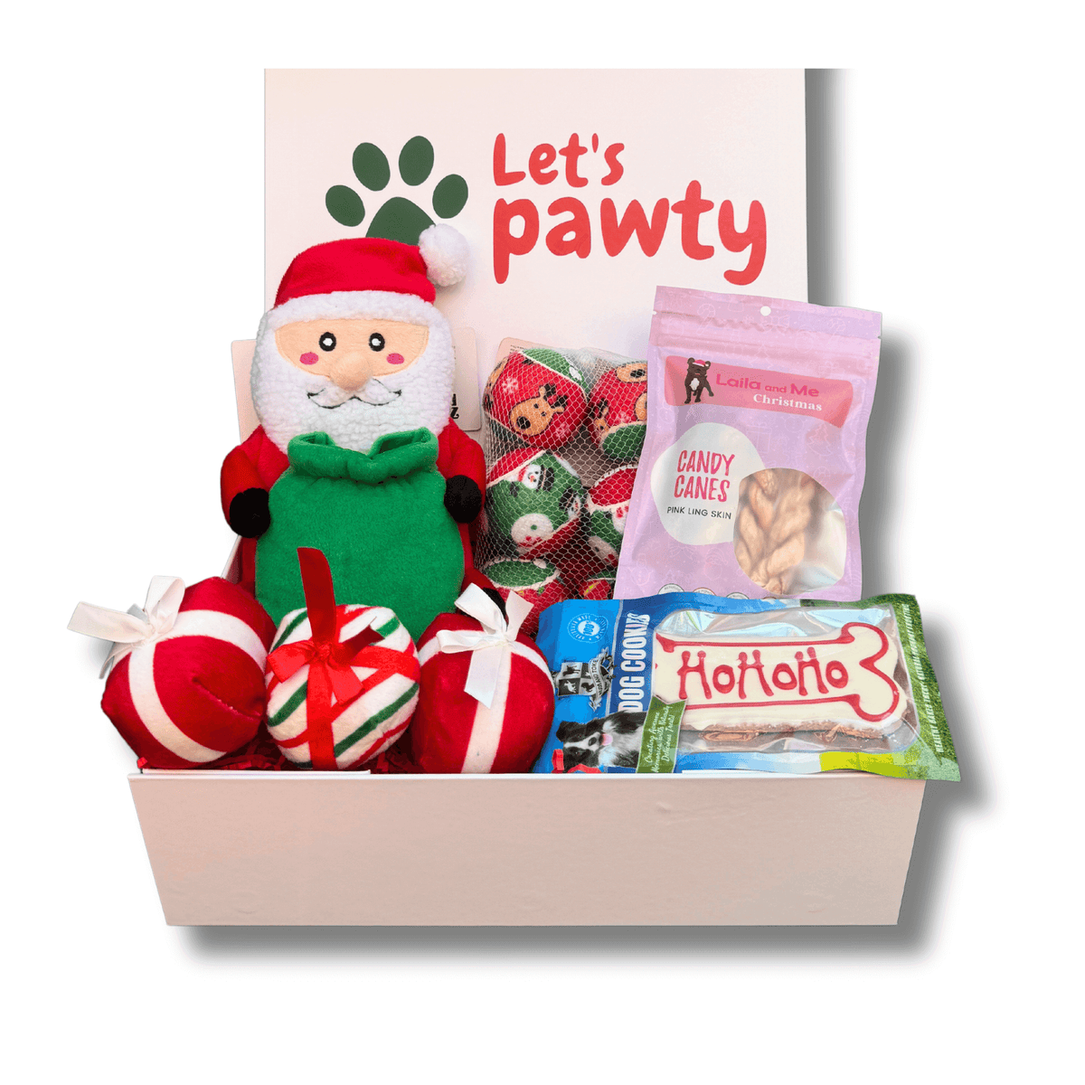 Personalised Santa Burrow Christmas Gift Box For Medium To Larger Dogs