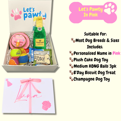 Personalised dog party gift box ,let's pawty