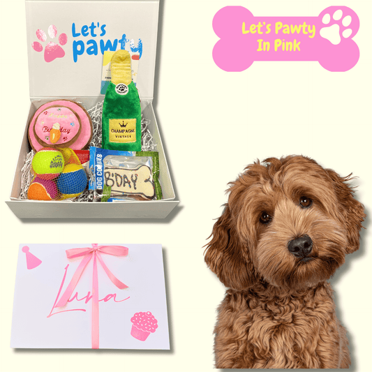 Personalised dog party gift box ,let's pawty