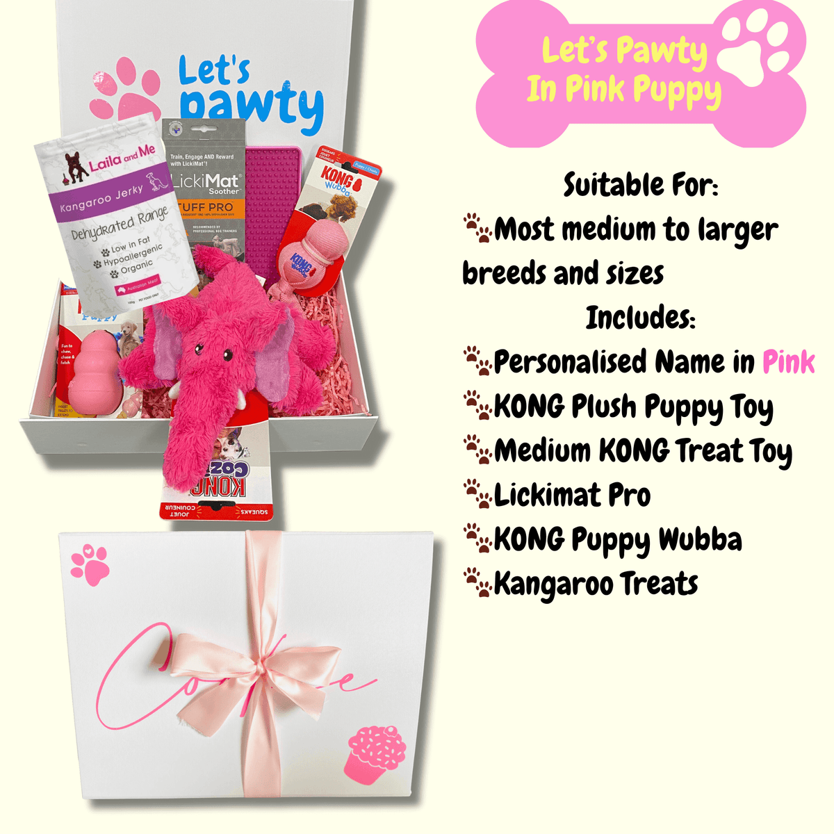 Let s Pawty Puppy Gift Box Pink Dog Gift Let s Pawty