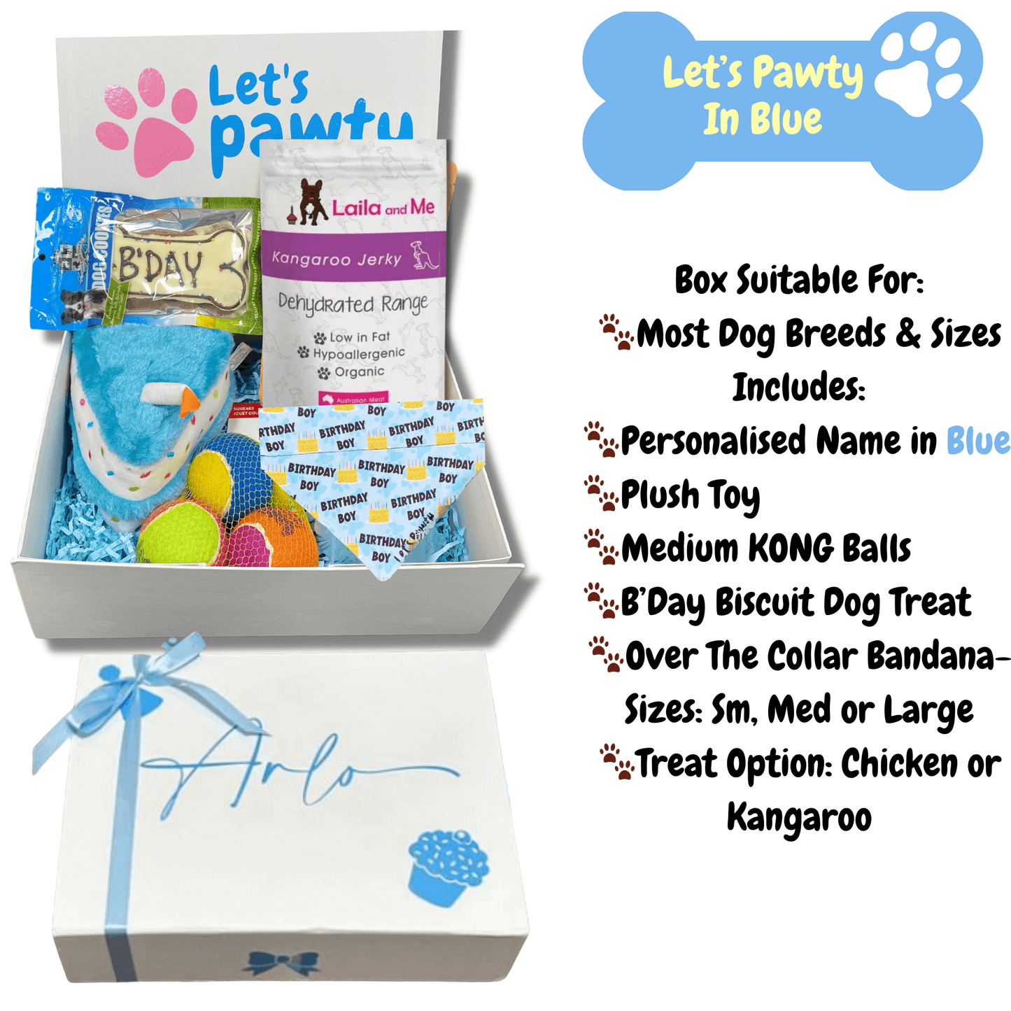 dog birthday birthday box, dog birthday box party gift boxes Let's Pawty Sydney
