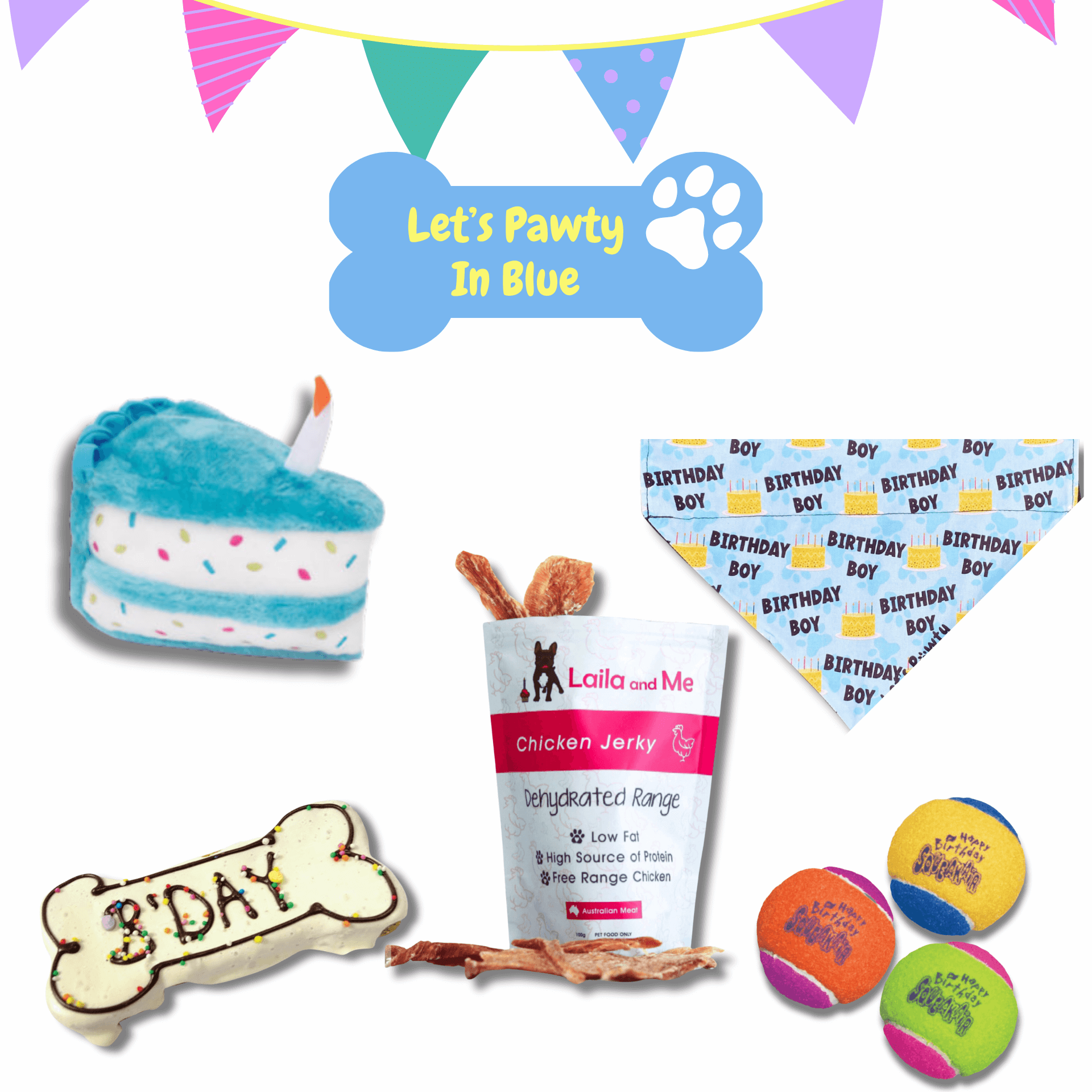 dog birthday party gift boxes Let's Pawty Sydney