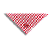 Red gingham hot lips dog bandana let's pawty 