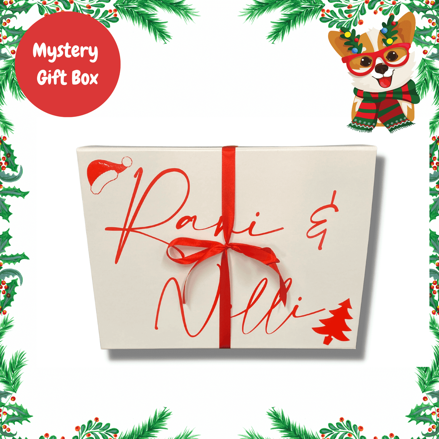 Christmas dog gift personalised box, let's pawty 
