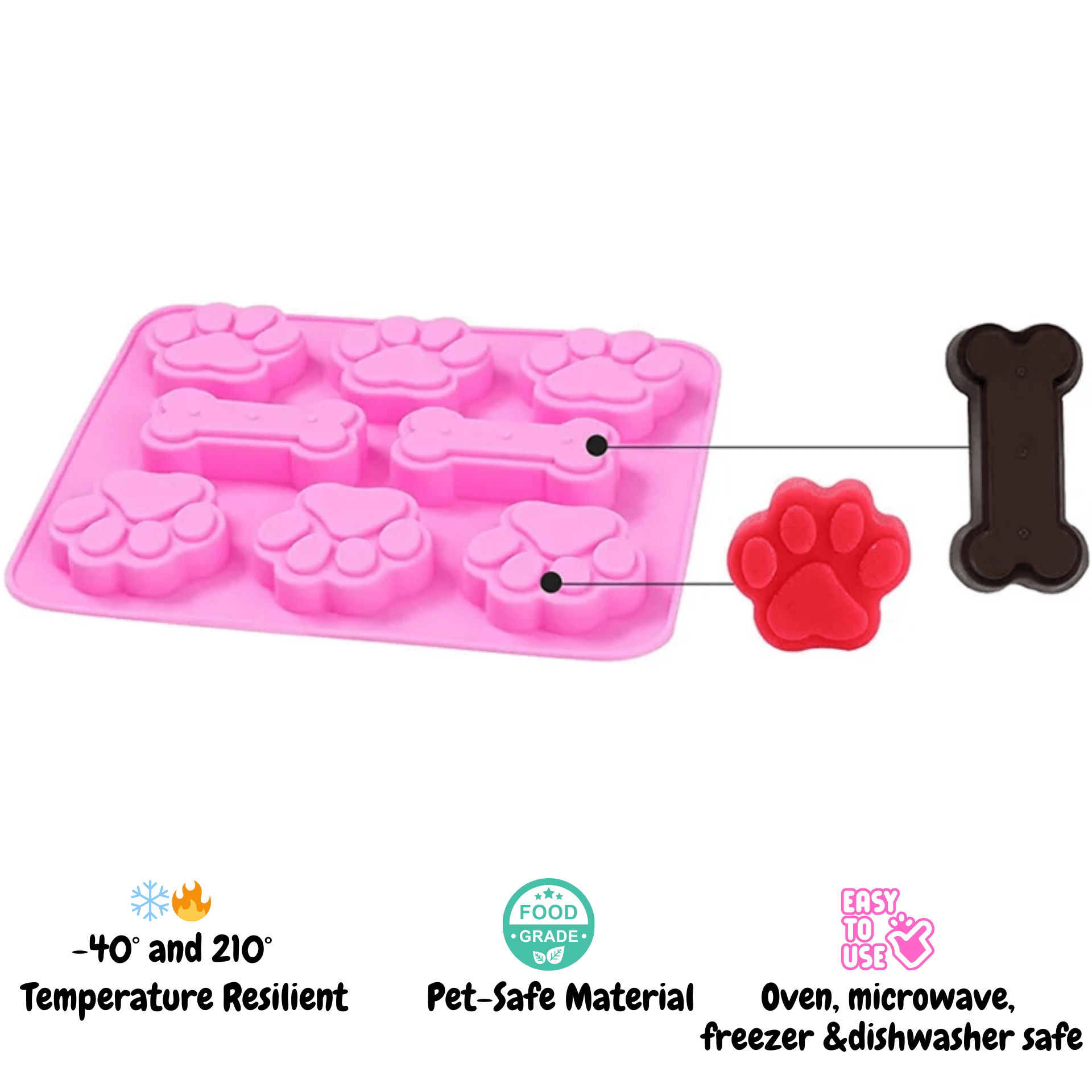 Paw and bone silicone mould for your dog