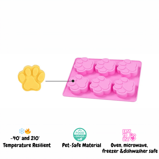 paw shaped silicone mould for dog treats, let's pawty