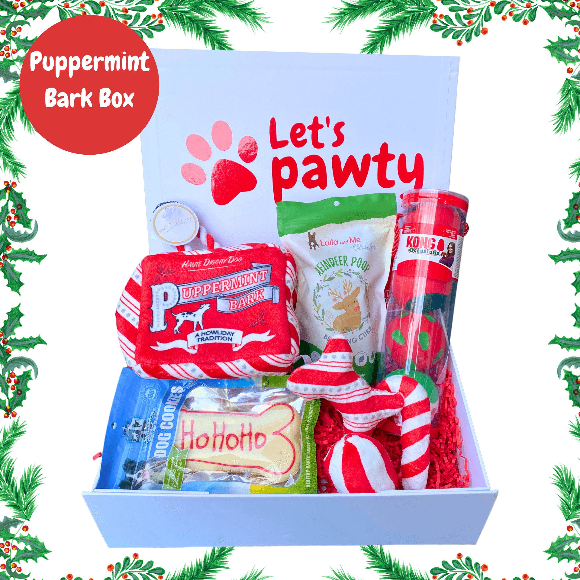 Puppermint Bark Christmas Dog Gift Box Personlised