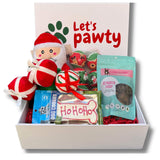 Chrismtas personalised dog gift box, let's pawty, dog treats, dog toys, dog cookie bone