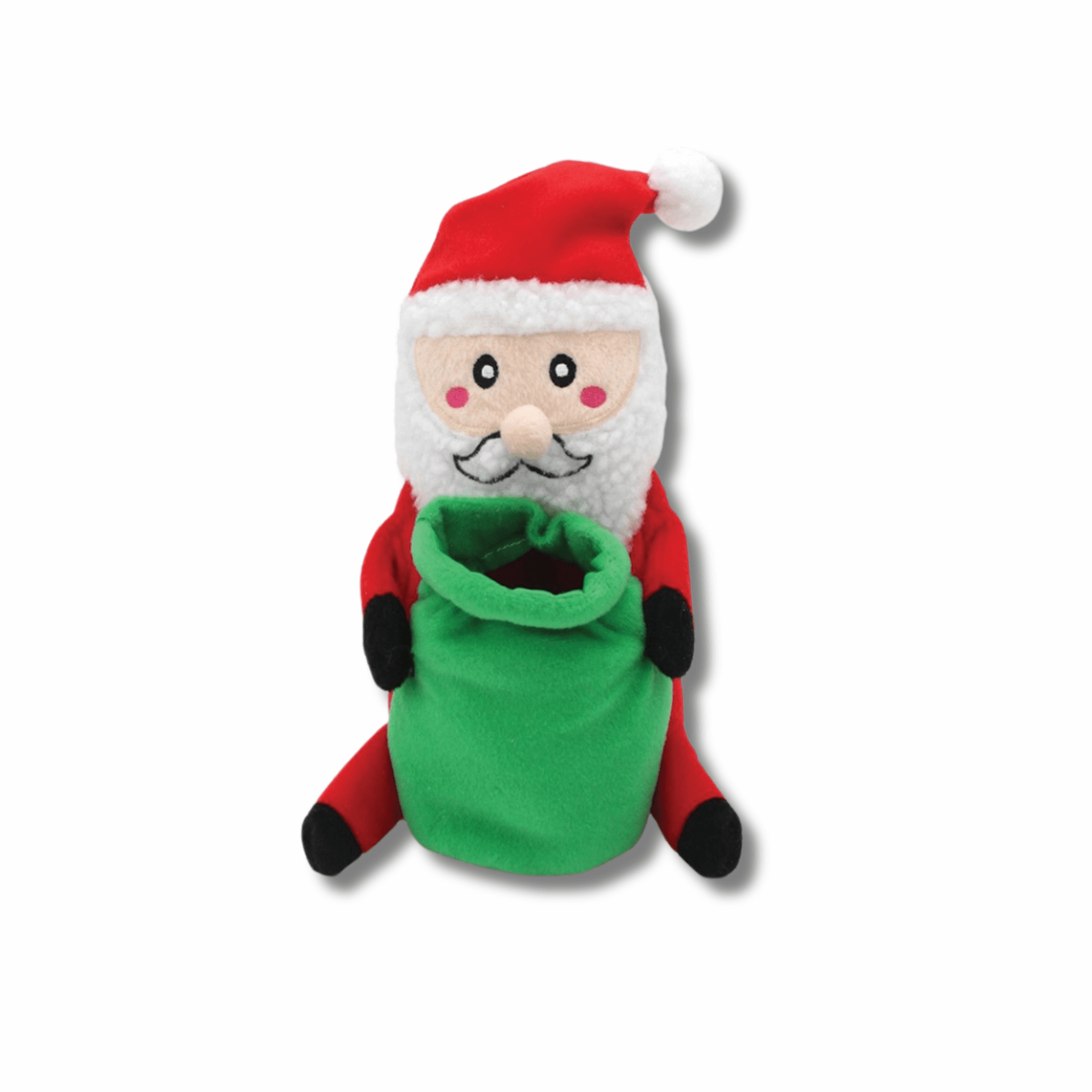 Zippyburrow santa sack with presents dog toy,