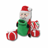 Zippyburrow santa sack with presents dog toy,