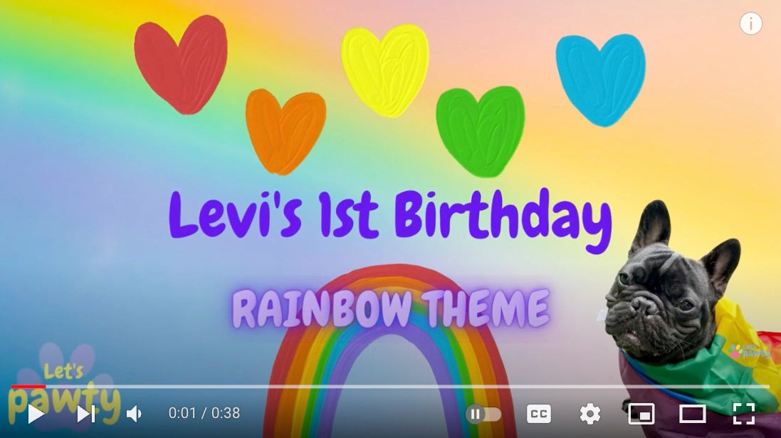 Load video: Rainbow theme birthday pawty celebrating