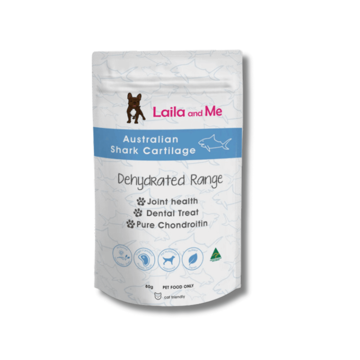 Single protein healthy dog treat, shark cartilage, let's pawty