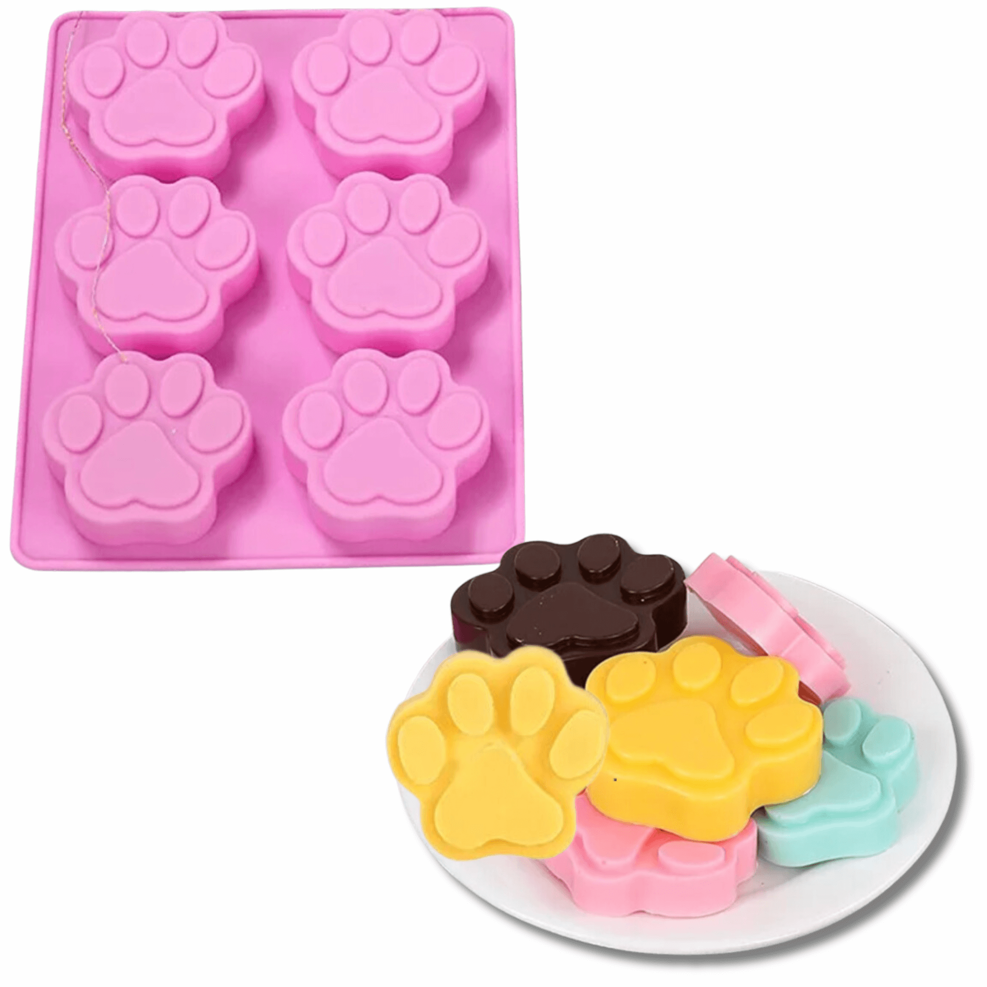 paw shaped silicone mould for dog treats, let's pawty