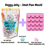 Doggy jelly with paw mould blueberry and blue spirulina