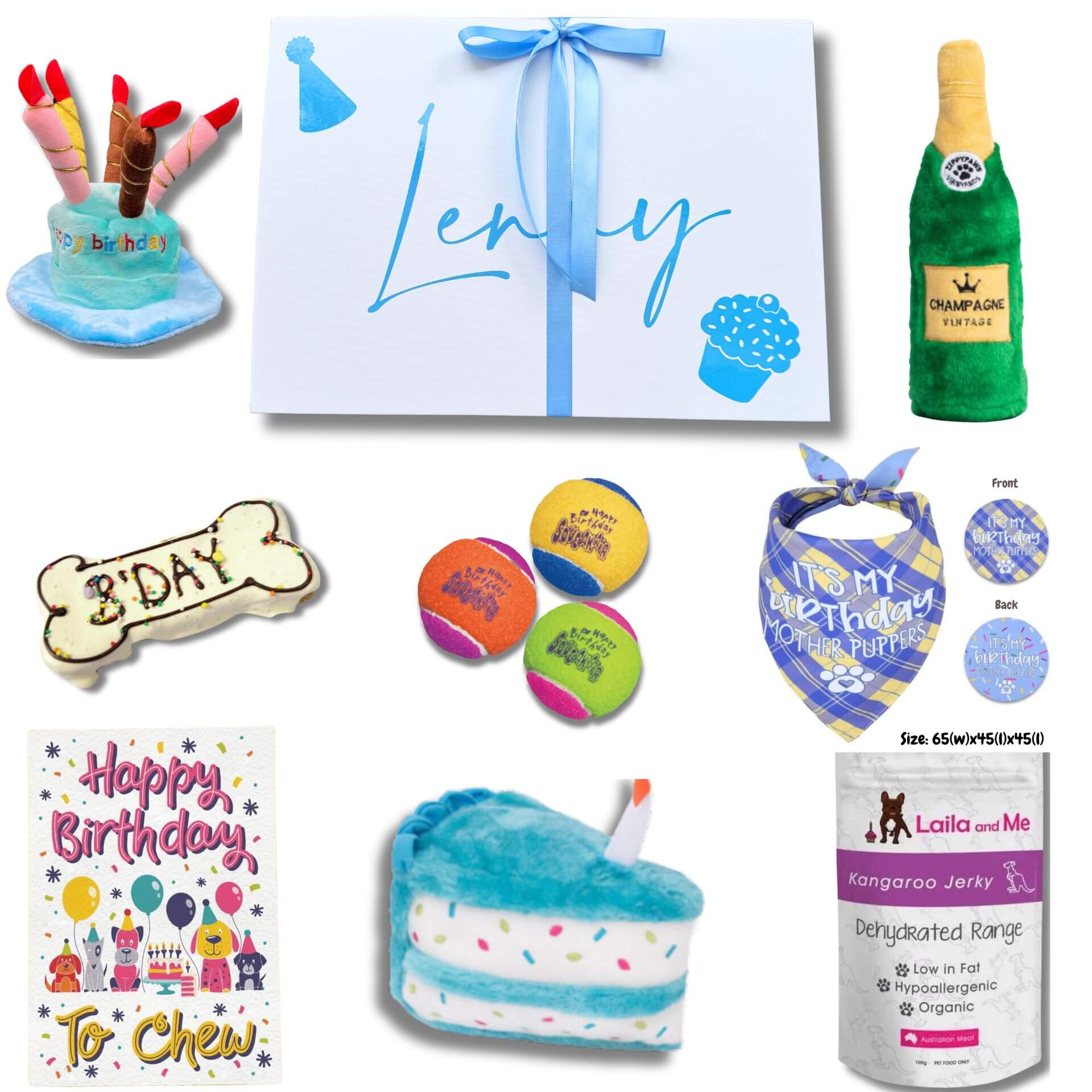 Personalised Ultimate Dog Birthday Box – In Blue