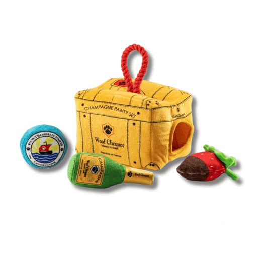 Champagne interactive dog toy set