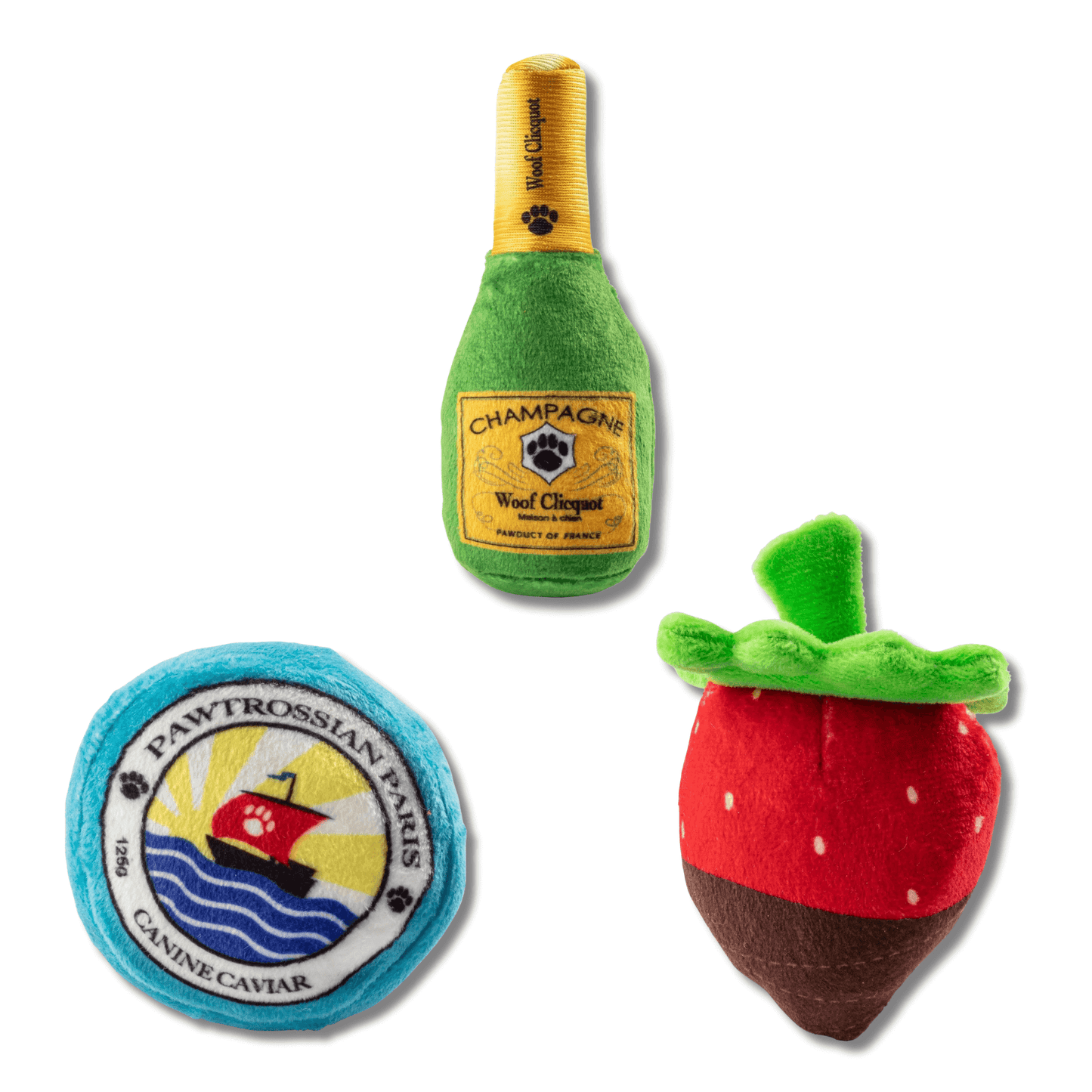 Champagne interactive dog toy set
