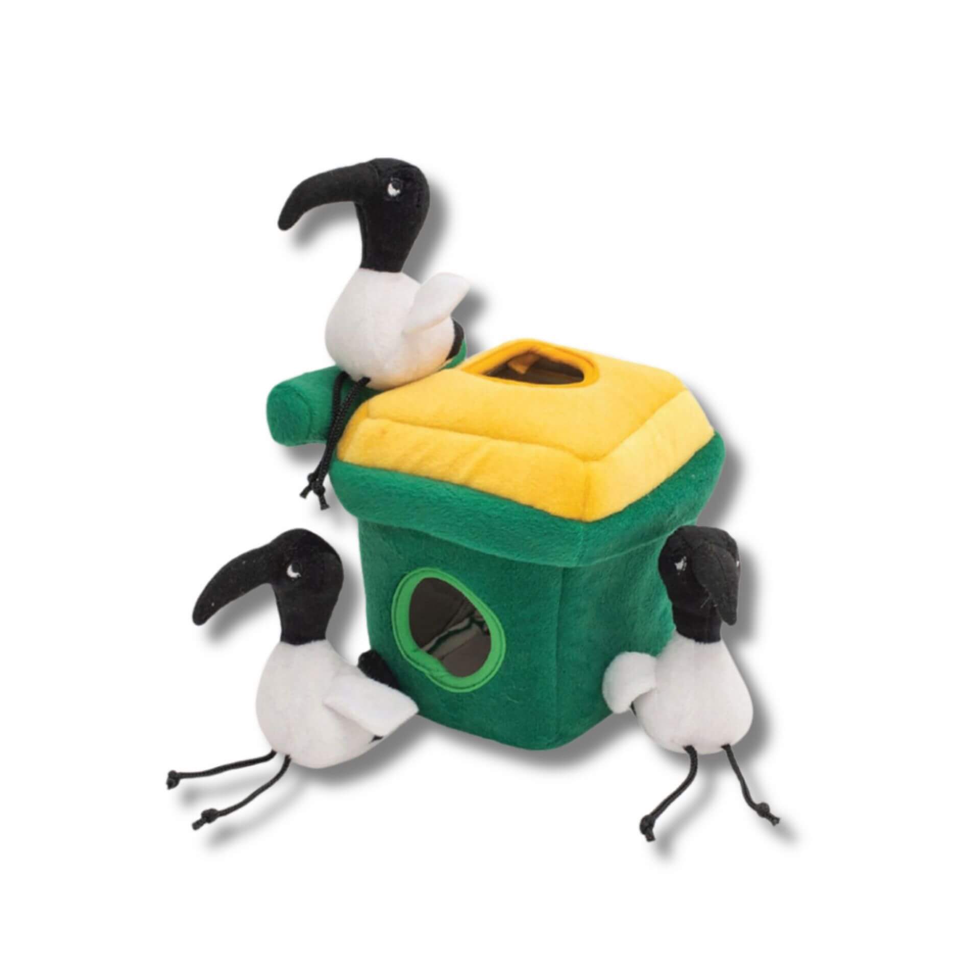 Zippy Burrow dog toy bin chicken with wheelie bin