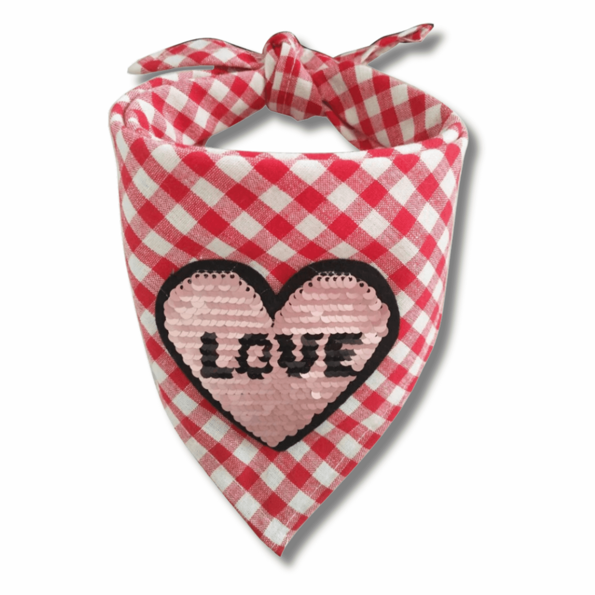 Love valentine themed dog bandana, let's pawty 