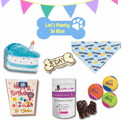birthday dog gift box with edible birthday card