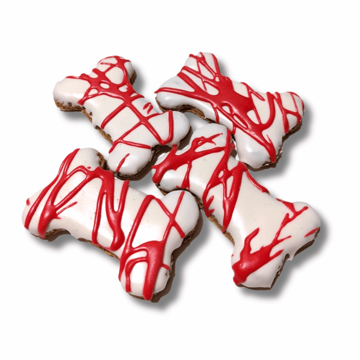 Halloween dog treat blood splatter cookies